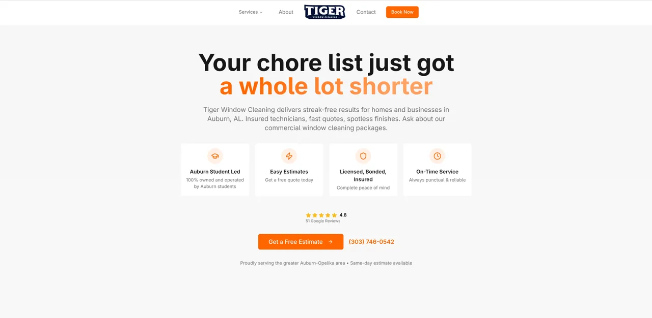 Tiger Window Cleaning website